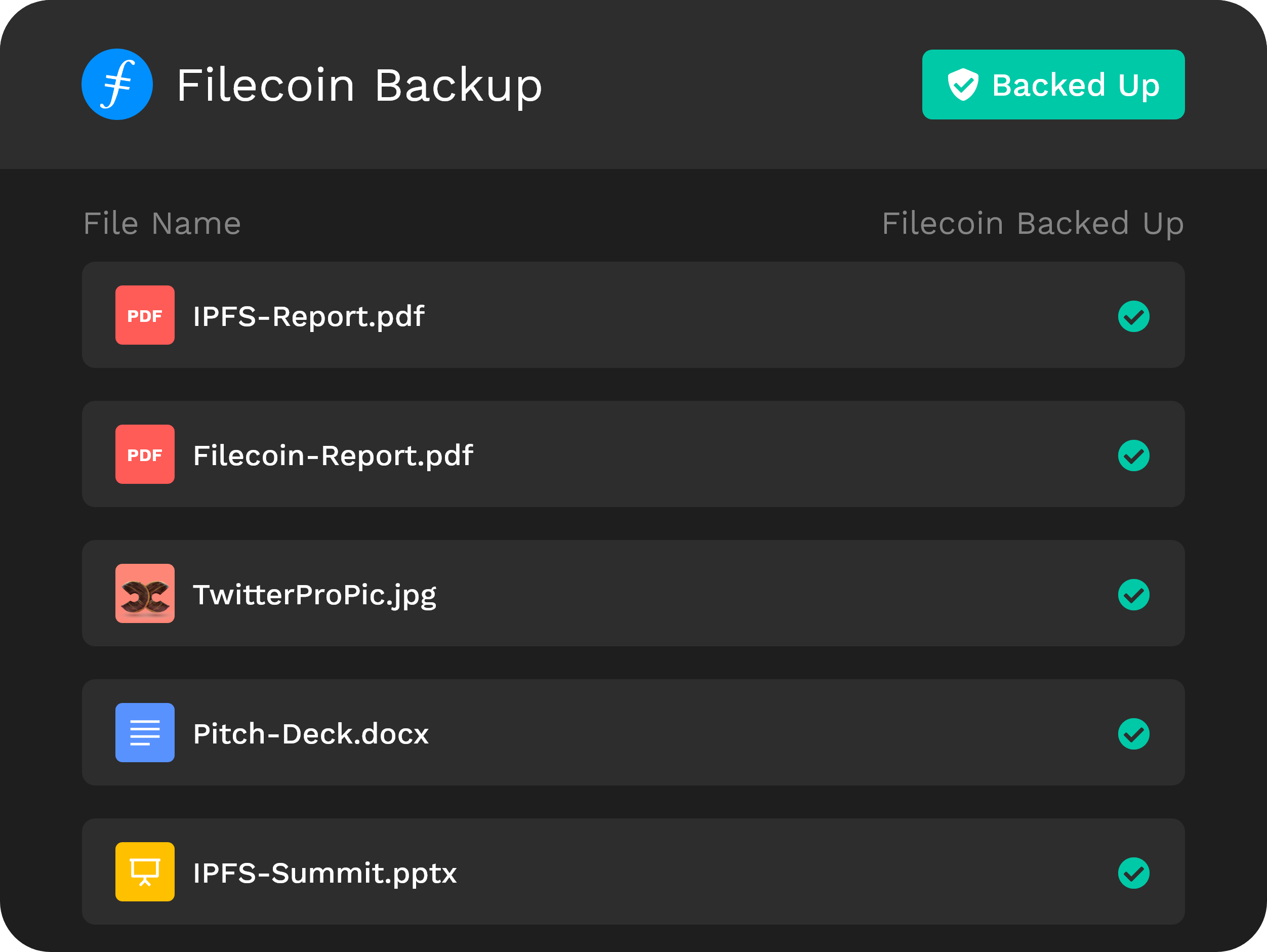 space filecoin backups